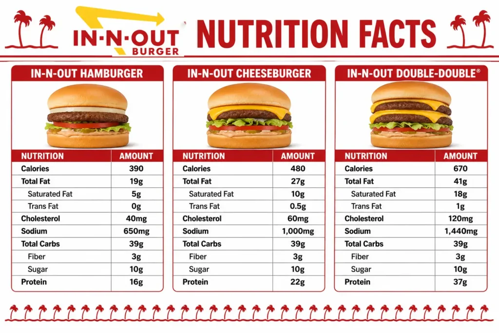 In n Out Burgers Nutrition Facts