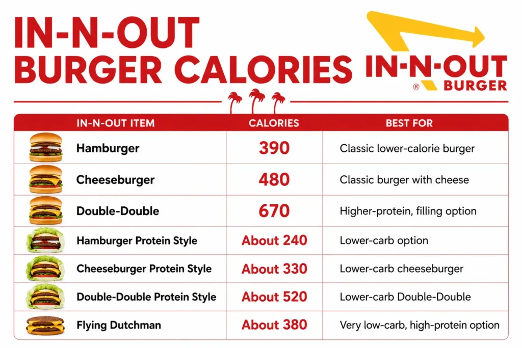 In n Out Burgers calories